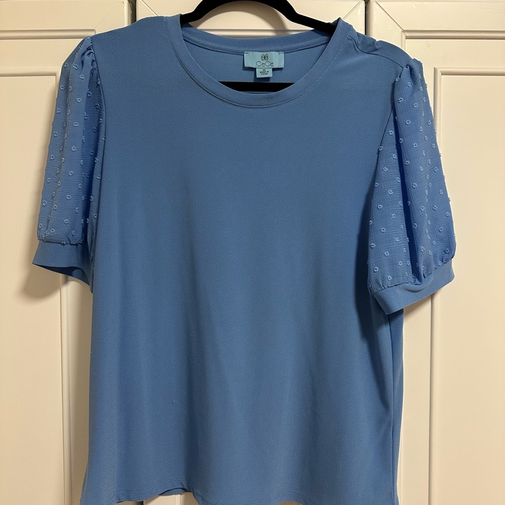 Cece Women Medium - Blue Short Sleeve Puff Women's Top